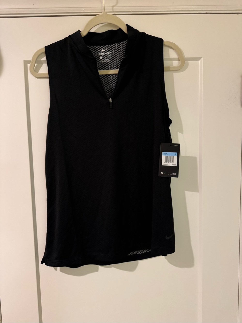 Nike Black Women's Sleeveless Zip Athletic Muscle Tee